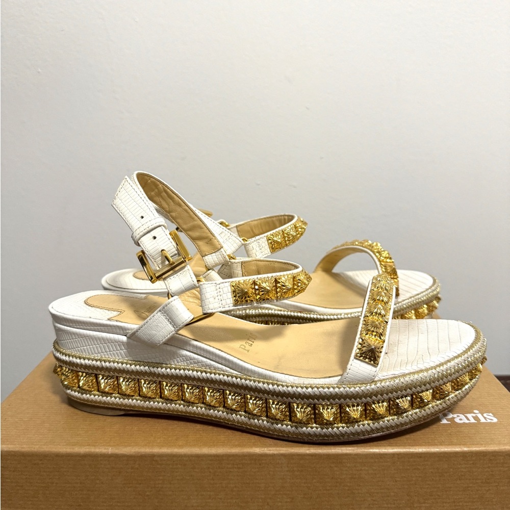 Christian Louboutin Espadrille Wedge Sandal